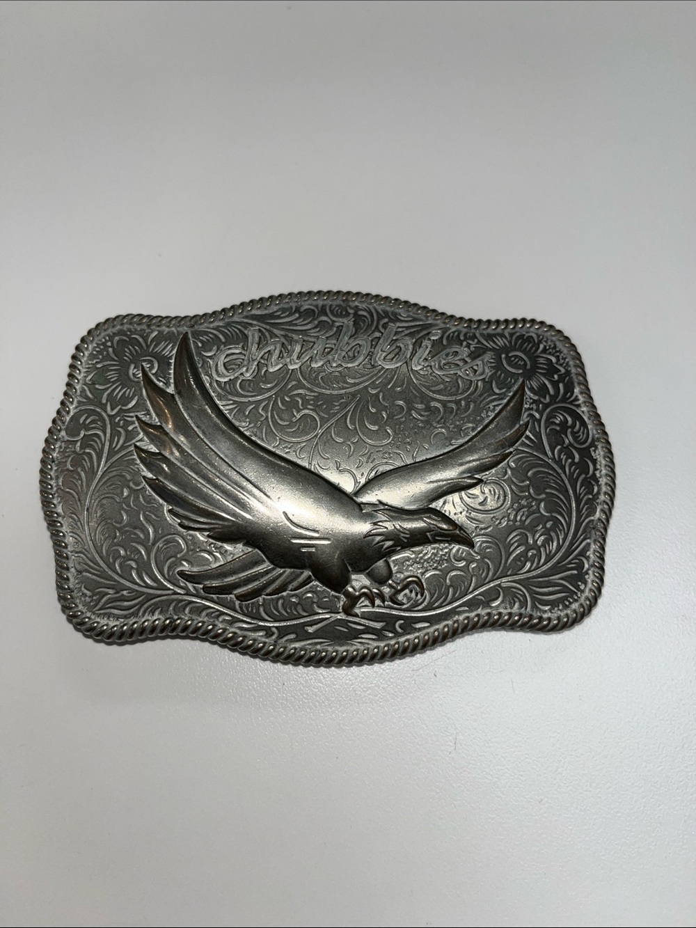 chubbies Silver Eagle Engraved Belt Buckle